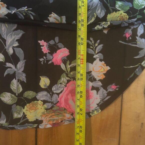 Vintage‎ Wet Seal Y2K Sheer Black Floral Sleeveless Blouse-Sz L-Fairy-Boho - Picture 6 of 7